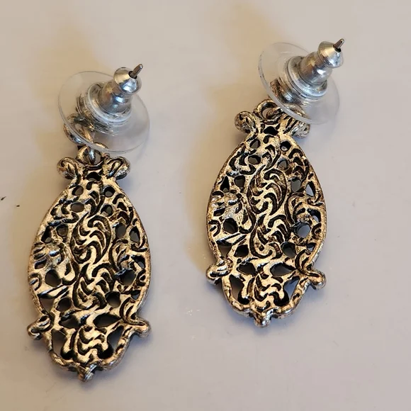 Vintage 1928 victorian style earrings crystal - Picture 5 of 5